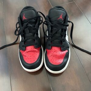 Jordan Kids Red and Black Sneakers